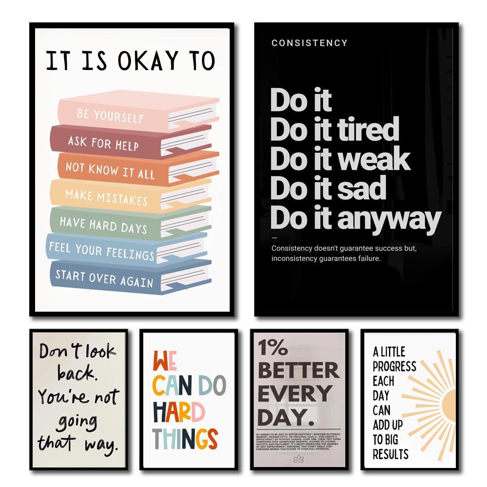 Home Office Inspiration - (2D canvas schilderij) 1pc Inspirerend citaat