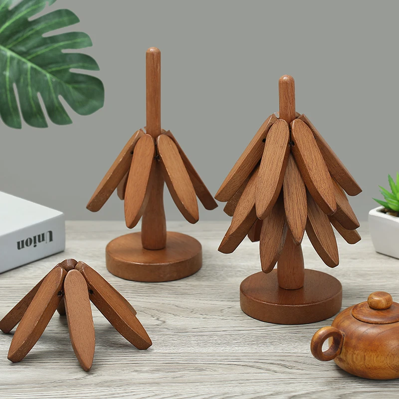Home Office Furniture Sets - Creatieve Houten Boomvormige Onderzetterset met Houder,
