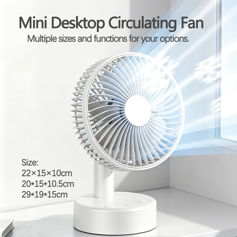 Home Office Hours - Desktop-miniventilator, USB-oplaadbaar, met 4 snelheidsinstellingen, timerfunctie,