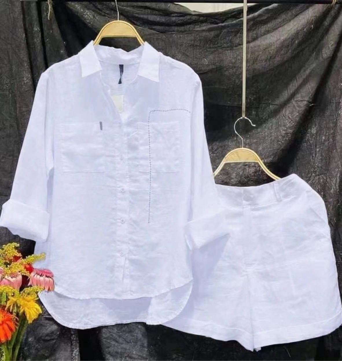 Home Office 2024 - Mode Wit Shirt Met Lange Mouwen