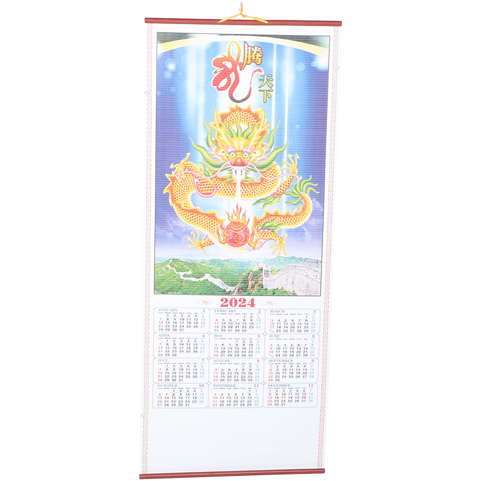 Home Office 2024 - Traditionele Chinese 2024 Wandkalender Draakjaar Maan-