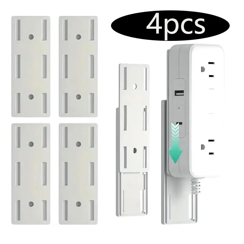 Power Strip Desk - 4-delige wandmontage stekkerdoos houder, zelfklevende desktop