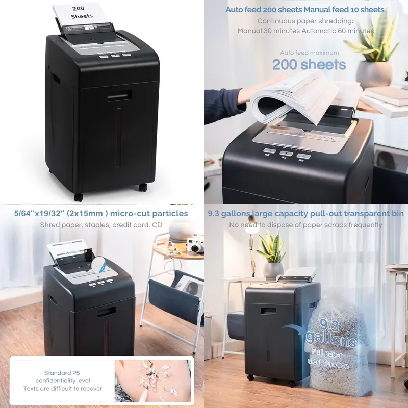 Paper Shredder Micro - Industriële/Aantrekkingskrachtige papierversnipperaar Heavy Auto Feed P5