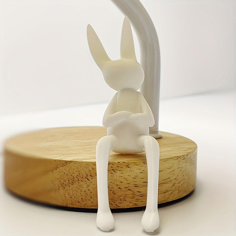Home Office Furniture Sets - 2-delige set witte zittende konijnenfiguren, schattige