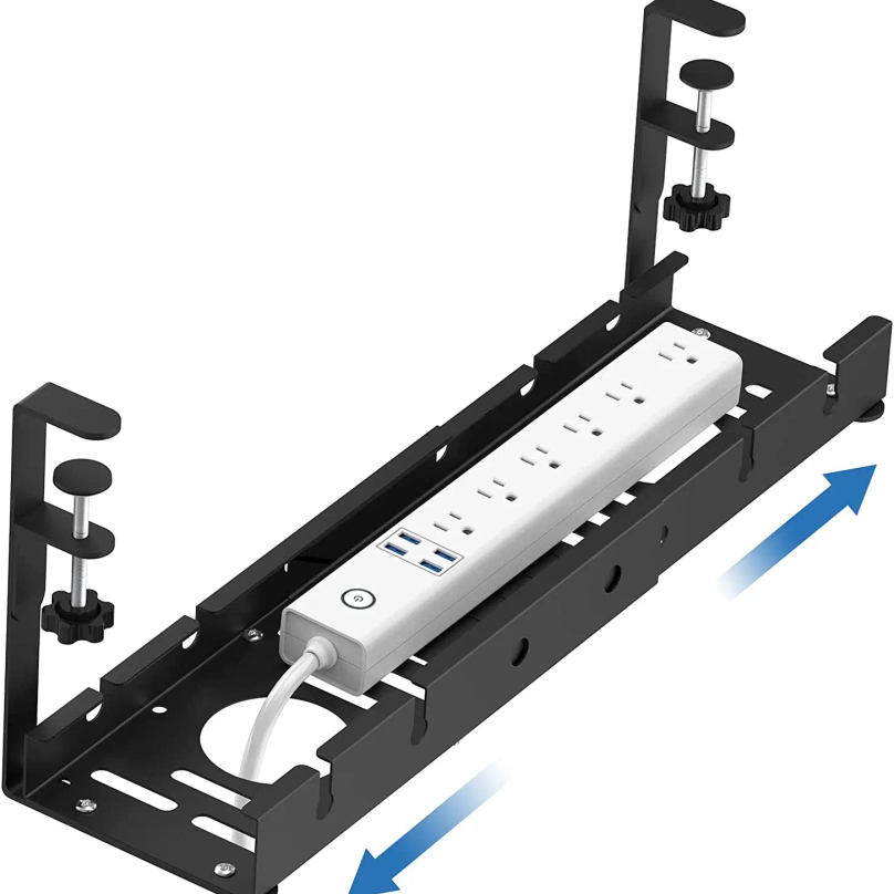 Power Strip Desk - Geen boren nodig, uittrekbare kabelmanagement systeem