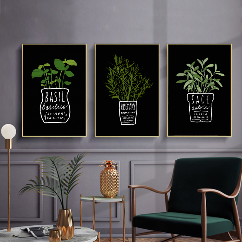 Home Office Depot - Canvas Schilderij Ingemaakte Groene Planten Posters