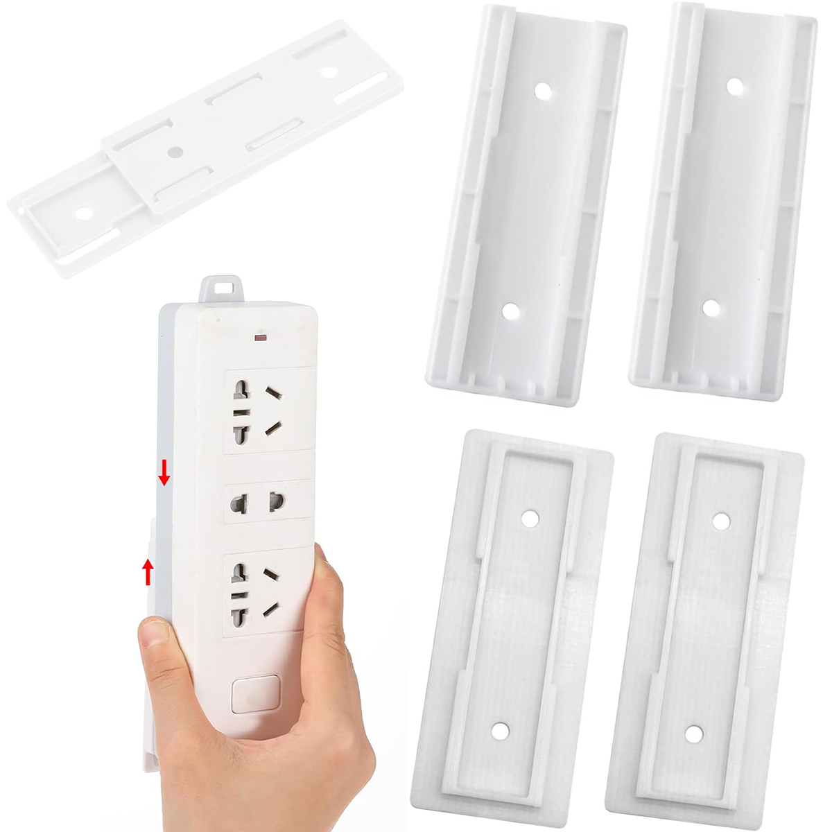 Power Strip Desk - 2/4 stuks stekkerdooshouder zonder boren –