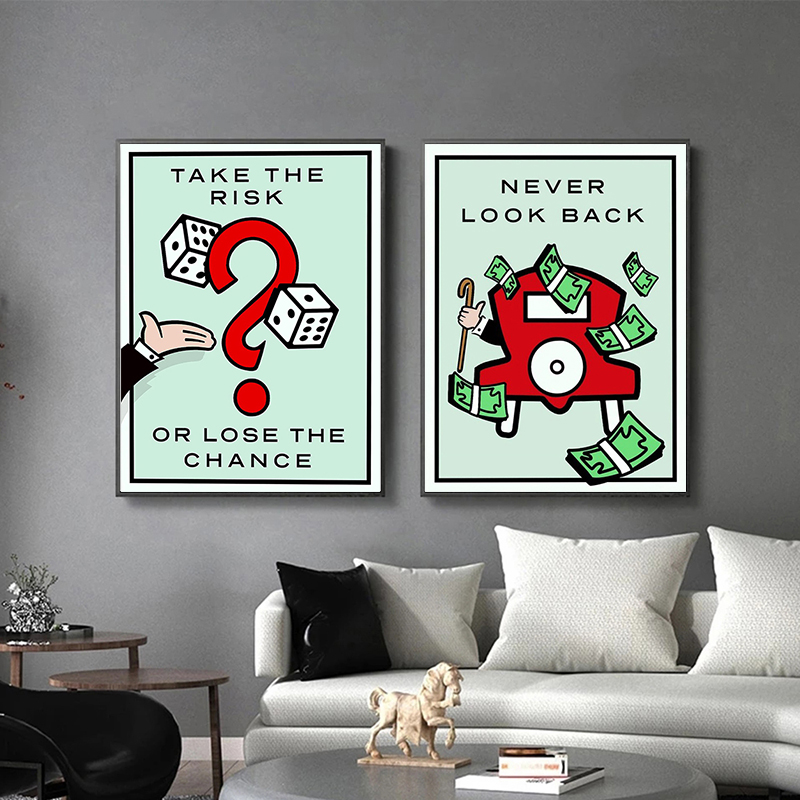 Home Office Inspiration - Monopoly Miljonair Geld Canvas Poster Print