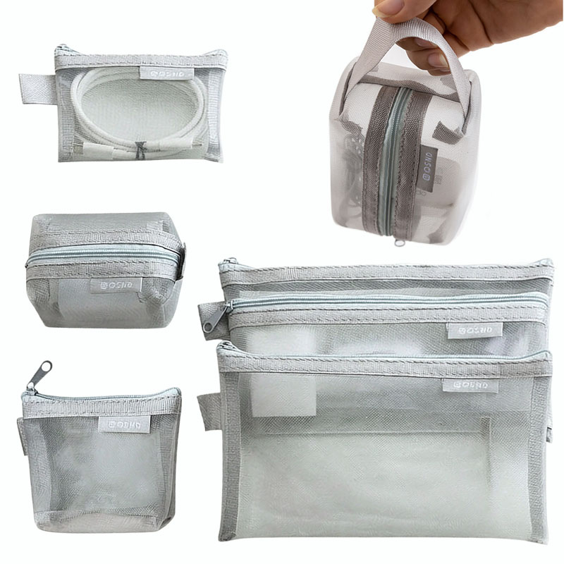 Home Office Furniture Sets - Grijze Mesh Opbergtassen – voor Reizen,
