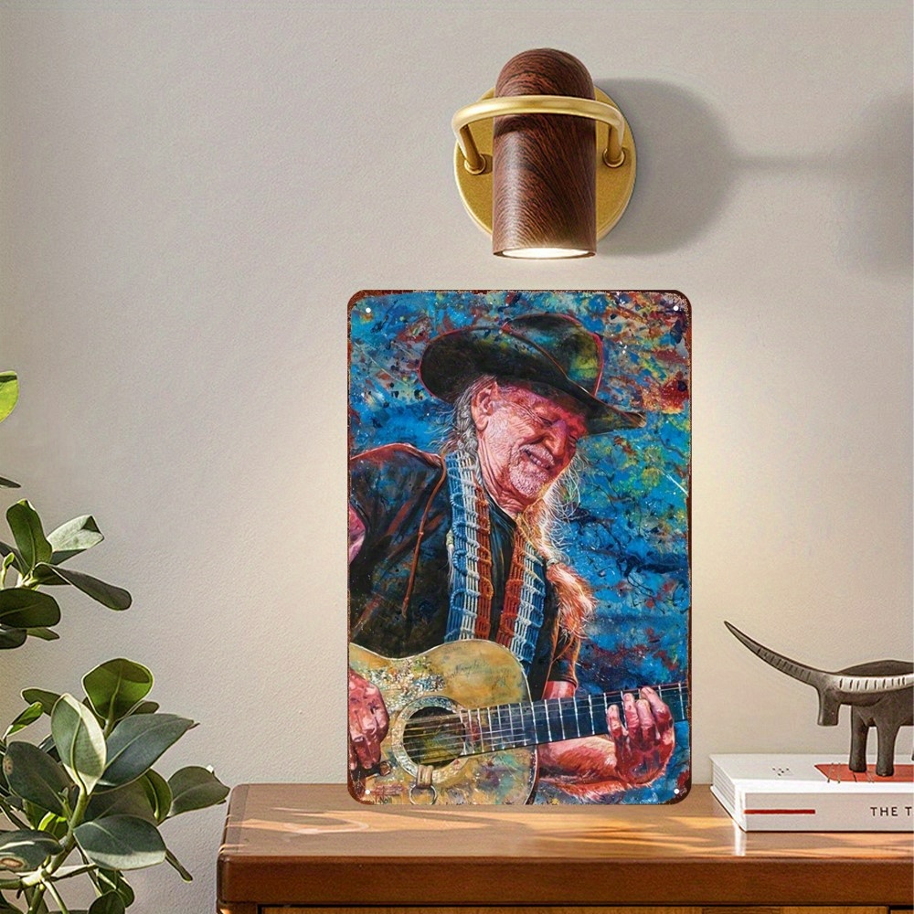 Home Office Inspiration - Willie Nelson geïnspireerd metalen blikken bord
