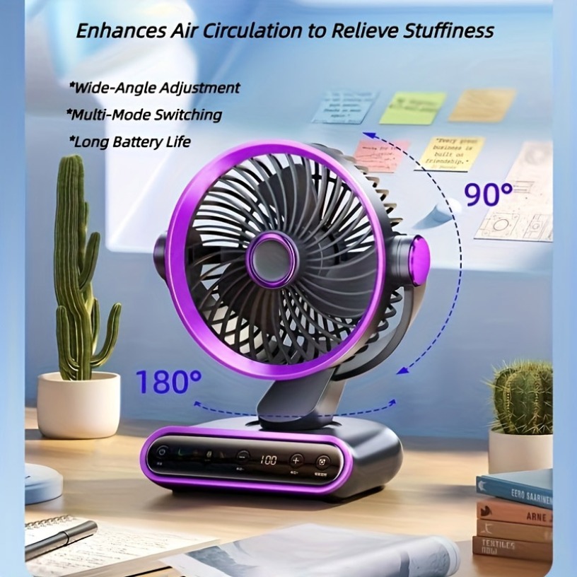 Home Office Hours - Slimme desktopcirculatieventilator, 4 modi en 100