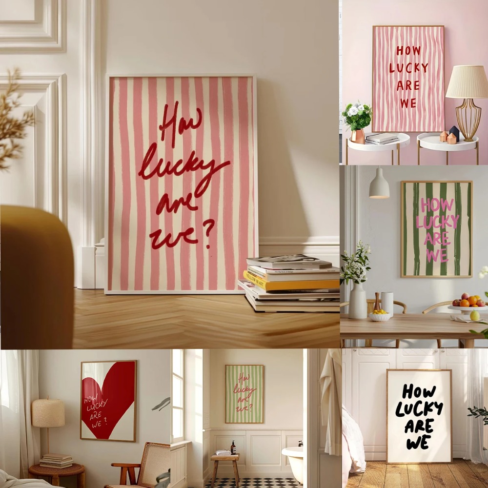 Hoe Lucky Are We Roze Rood Ges - Home Office Inspiration recensie en prijs