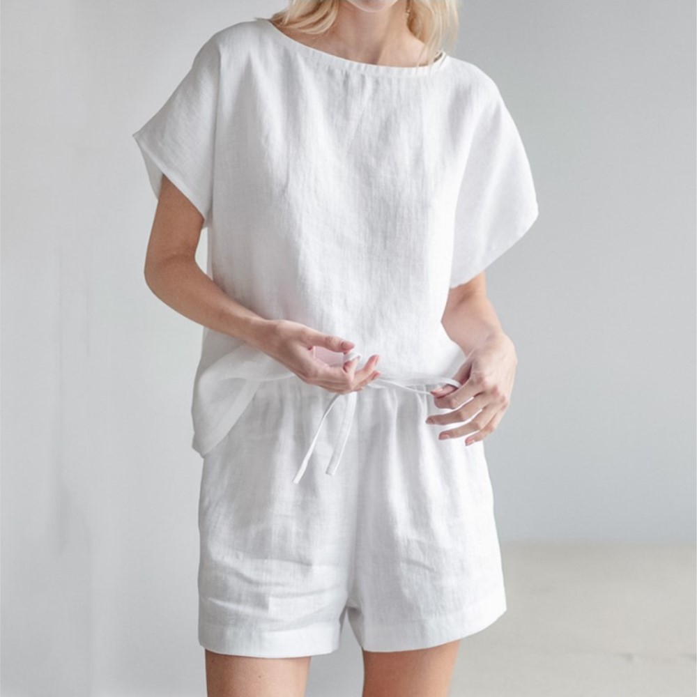 Casual Effen Kleur Korte Sets  - Home Office 2024 recensie en prijs