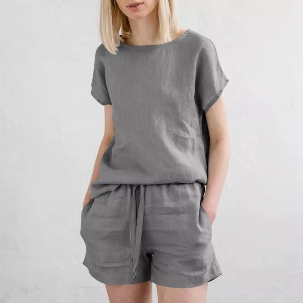 Casual Effen Kleur Korte Sets  - Home Office 2024 recensie en prijs